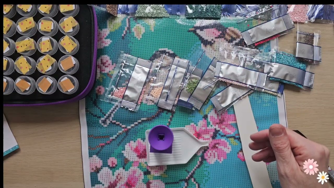 Diamond Painting 💎 Wir bereiten mein Bild für das Kirschblüten Festival 🌺 vor ✂️🗑️