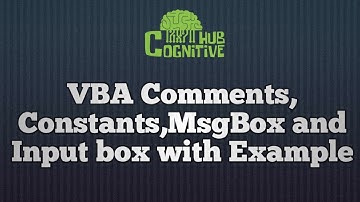 VBA Comments, Constants, MsgBox and InputBox I VBA I Excel Programming I Excel Macros