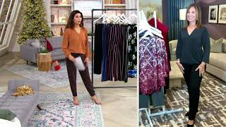 Susan Graver Printed Liquid Knit Pull-on Pants on QVC