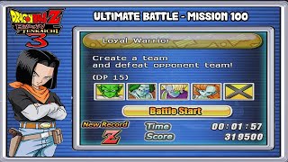 DRAGON BALL Z BUDOKAI TENKAICHI 3 (PS2)❗MISSION 100 - 08-2 LOYAL WARRIOR (Z Record)❗