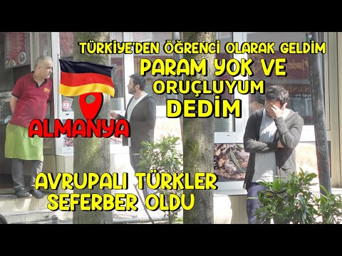 SOSYAL DENEY ALMANYA – TÜRKİYE'DEN ÖĞRENCİ OLARAK GELDİM, PARAM YOK & ORUÇLUYUM DEDİM PART1 4K 🇩🇪 🇹🇷