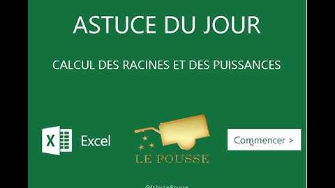 LE POUSSE : CALCUL DES RACINES ET DES PUISSANCES SUR MICROSOFT EXCEL