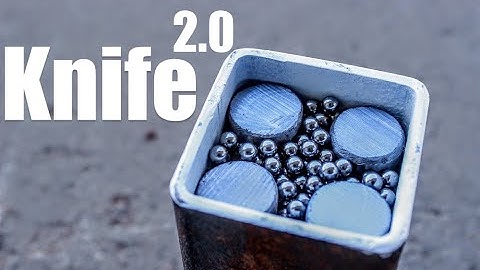 Forging Crazy Canister Damascus Ball Bearing Pattern Welded Steel Knife, Knifemaking, Blacksmithing
