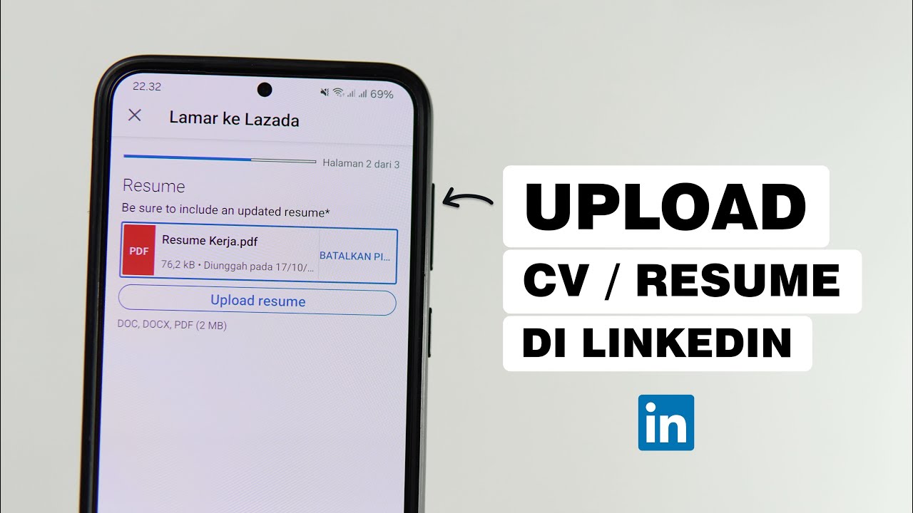 Cara Upload Resume Atau CV Di Aplikasi LinkedIn - YouTube