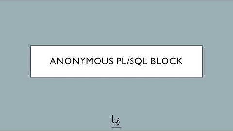 Oracle Database. Anonymous PL/SQL Block