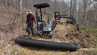 Doing Real Work with the Chinese Mini Excavator  Installing Culverts