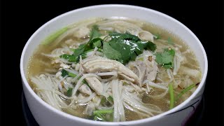 Chicken Soup Enoki Mushroom | Enoki Chicken Soup Recipes