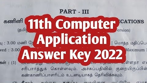 11th computer application answer key 2022