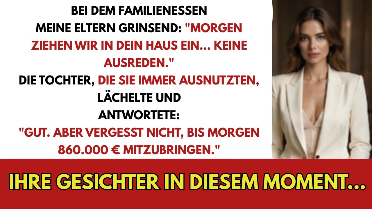Letzten Samstag sah mir meine Mutter über den Esstisch in der Trattoria Roma direkt in die Augen und sagte: „Morgen ziehen wir in deine Wohnung, Friederike. Keine Ausreden.“ Ich musste beinahe...