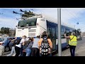 Riga, Trolleybus stuck on a switch.