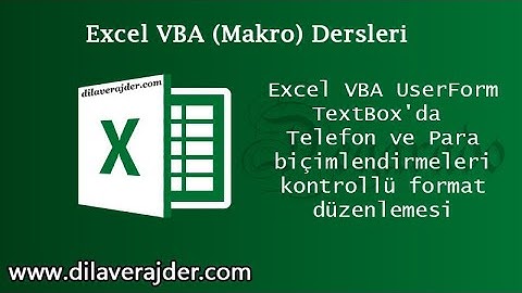 Excel VBA Dersleri - TextBox