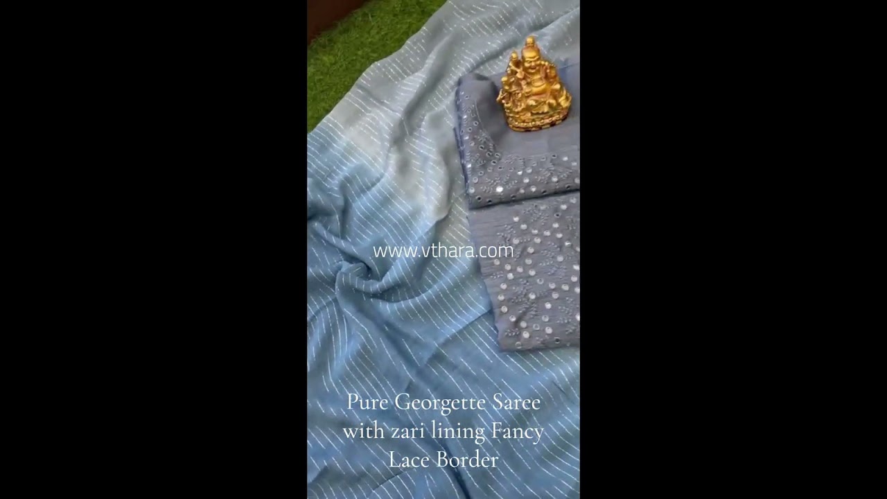 GEORGETTE SAREE WITH ZARI LACE & EMBROIDERY WORK BLOUSE 