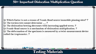MCQ Questions Dislocation Multiplication with Answers