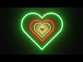 Neon redgreen tunnel in the shape of a heart on a black background loop  10 minutes