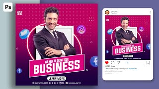 طريقة عمل تصميم إعلان على برنامج الفوتوشوب | Photoshop Tutorials | Social media Design | 209