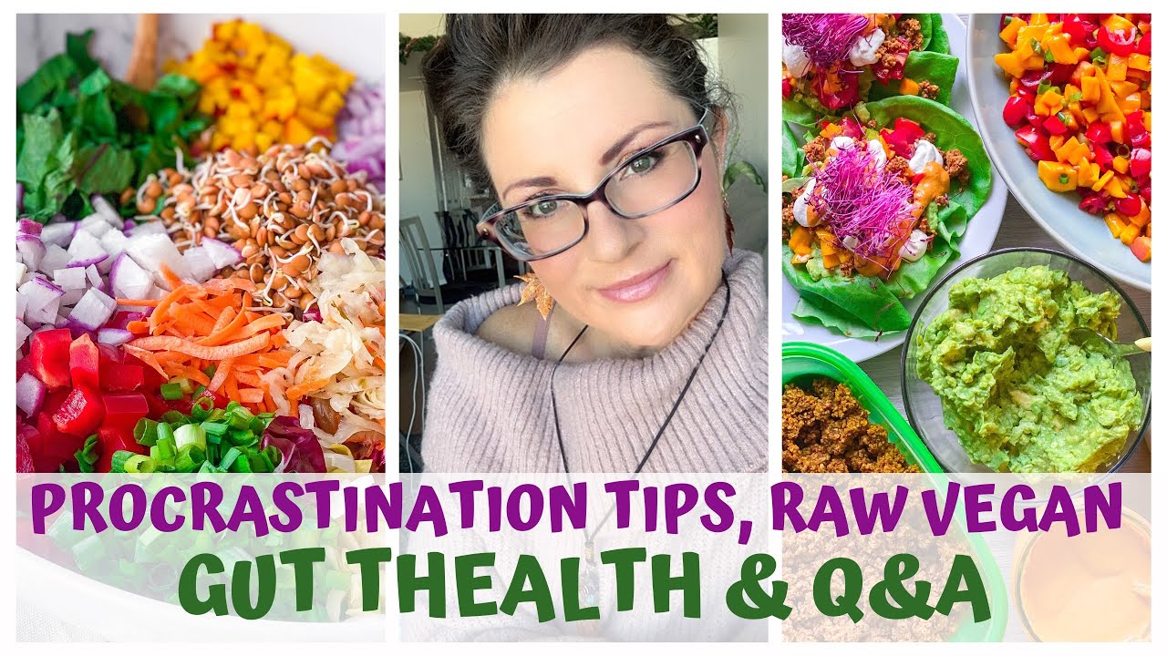 PROCRASTINATION TIPS, GUT HEALTH, RAW VEGAN Q&A