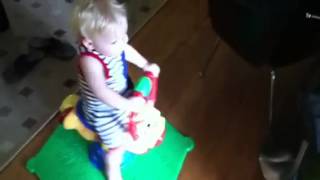 Playing on bounce pony