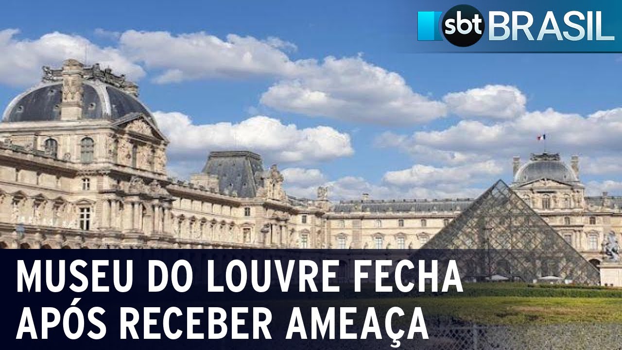 Museu do Louvre, em Paris, fecha após receber ameaça por escrito | SBT Brasil (13/10/23)