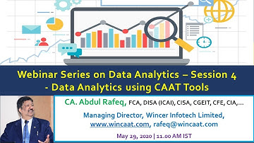 Webinar on Data Anlytics Using CAAT Tools with demo of key functions of eCAAT & T-CAAT.