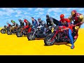 SpiderMan Motorcycles Race Challenge with SUPERHEROES - GTA V MODS