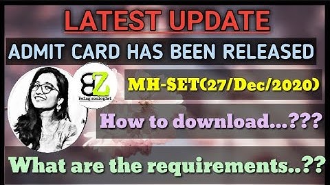 IMPORTANT UPDATE REGARDING ADMIT CARD|MH-SET EXAM 27-DEC-2020|