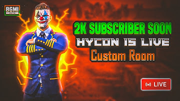 2k SOON BGMI 1V1 TDM  CUSTOM ROOMS LIVE STREAM Hycon Gaming