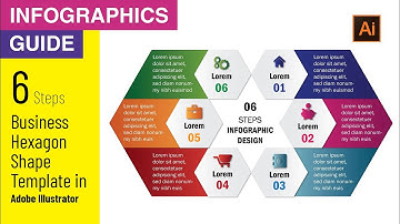 Six Steps Business Hexagon Shapes Infographic Template in Adobe Illustrator