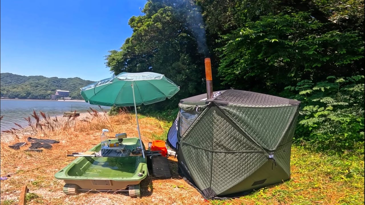 灼熱の無人島で全裸釣りソロキャンプしてみたよ！