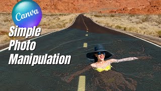 SIMPLE PHOTO MANIPULATION swimming in the desert road | Canva Tutorial For Beginners screenshot 1