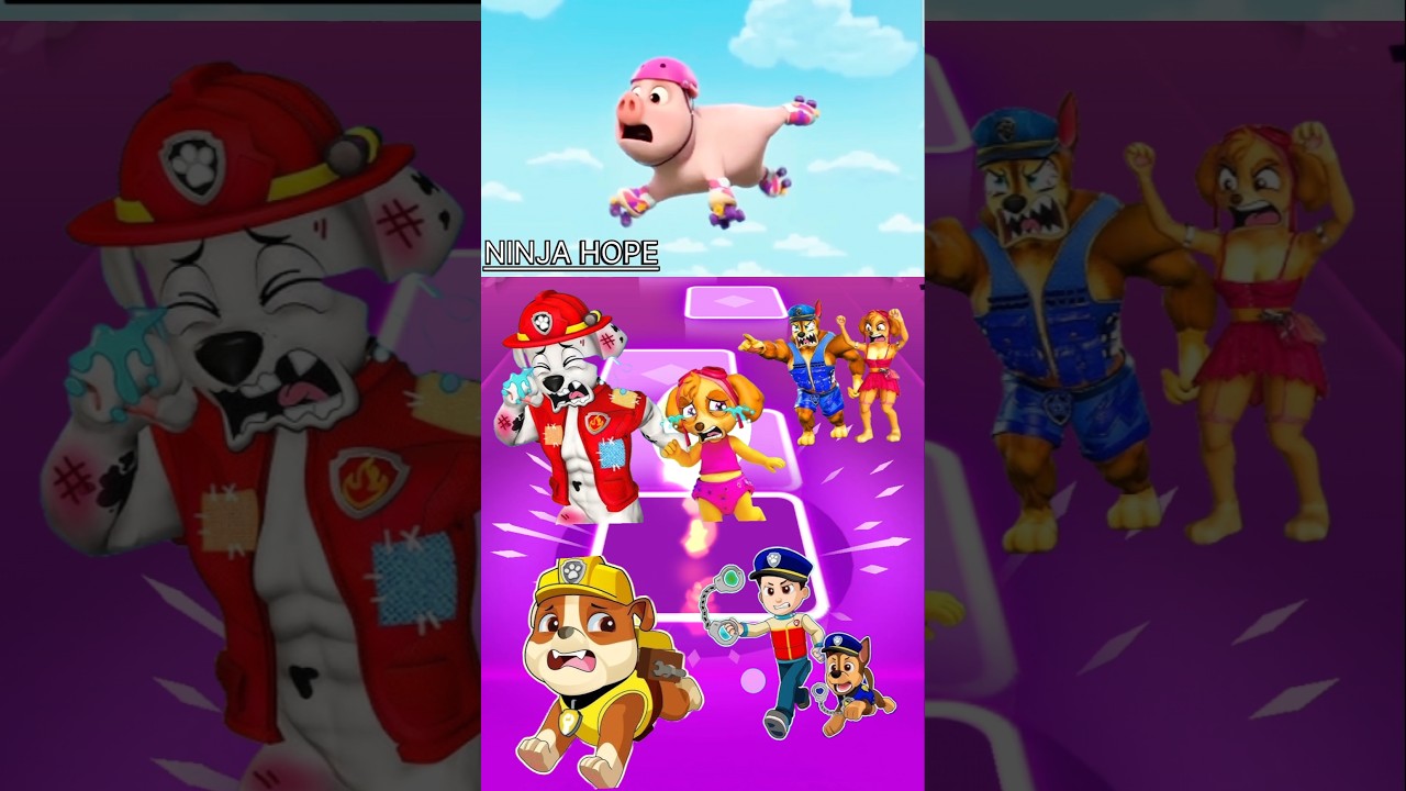 PAW Patrol:  - Zuma - Skye 🆚  Marshall - Ryder 🆚 Chase - Rocky Tiles Hop EDM Rush 🎧🤍 