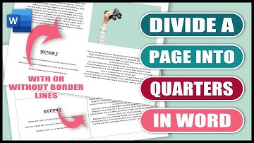 How to DIVIDE a page into QUARTERS in word | WORD TUTORIALS