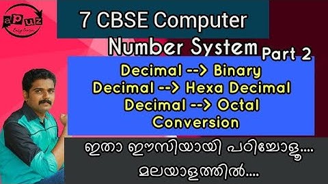 CBSE Class 7 | Computer | Number System | Part 2 | Decimal to  Others conversion | Apuz Online