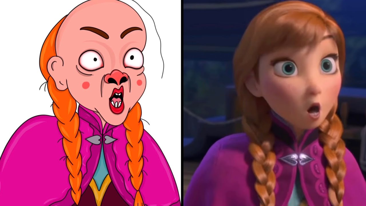 Frozen: Elsa & Anna Growing Up Gone Wrong! 😂 ️ Funny Art Video - YouTube