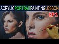 Acrylic Portrait Painting Tutorial | Ep 1 | Beautiful Lady in Step by Step by JM Lisondra