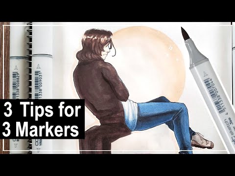 3 Tips for using 3 Markers (Alcohol Based Marker Drawing)