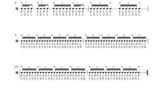 Single Paradiddle-Diddle (80 BPM) | Drum Sheet Daily Routine