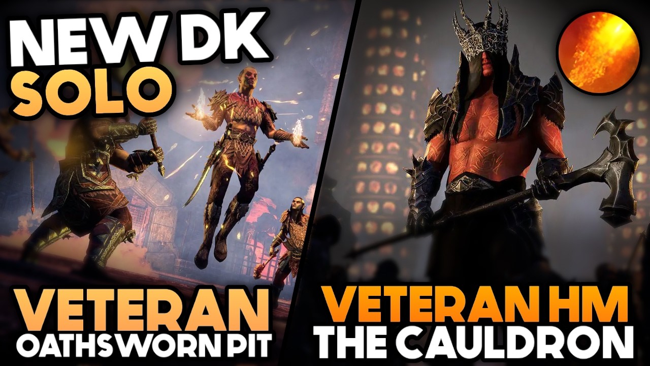 New Dragonknight Solo Test - Vet HM The Cauldron & Vet Oathsworn Pit | ESO PTS