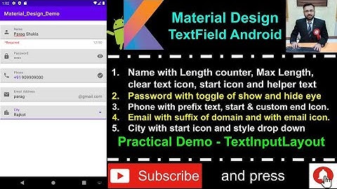 Material Design TextField TextInputLayout - Practical Demo - Android