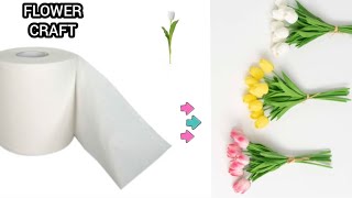 HOW TO MAKE BEAUTIFUL FLOWERS/Paper Flower Tulip With Tissue/Flower Making Tutorial #flowers