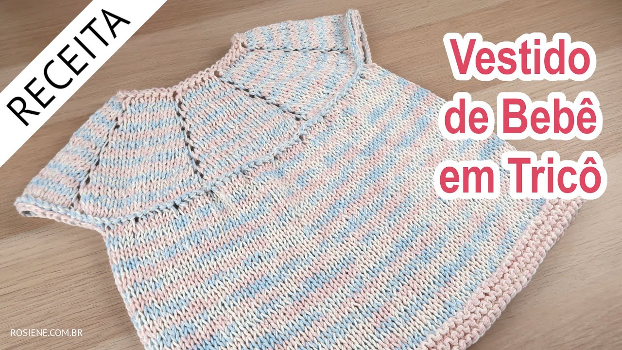 vestido em trico para bebe