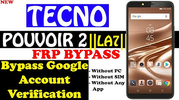 Bypass google account Tecno Pouvoir 2 frp bypass Tecno LA7 without PC, SIM or Emergency Call 100%