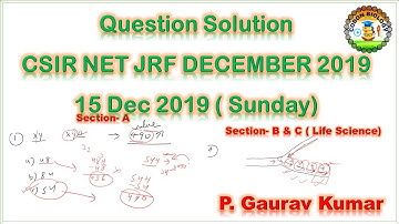 CSIR Dec 2019 NET JRF Question Solution