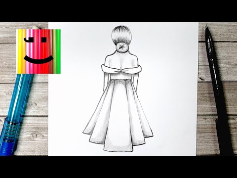 Видео: Comment Dessiner une Femme dans une Robe de Mariée avec un Chignon - Tutoriel de dessin facile