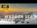 منظره 4K از پارک ملی دریای وادن با موسیقی آرامش بخش پیانو