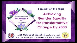 Seminar on Achieving Gender Equality for Transformative Change by 2030