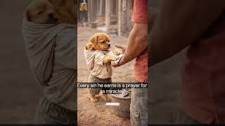 A poor dog toucher by civil engineer during construction of building.