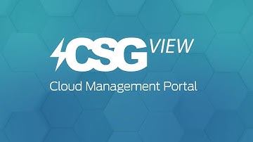 CSG View - Cloud Management Portal: Tutorial and Setup
