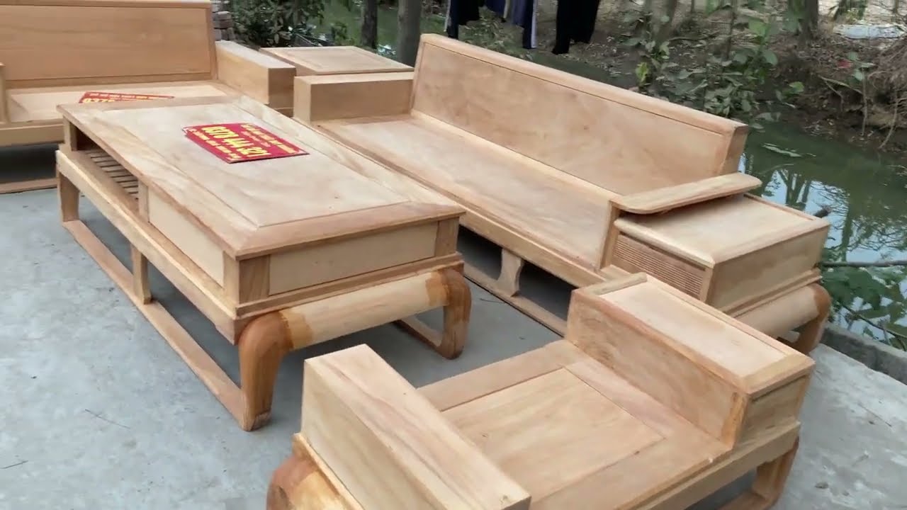 Nhỉnh 30 củ : Bộ ghế Sofa chân Đùi Gà, gỗ Gõ Đỏ chân vân sỉ đẹp lựa gỗ kĩ từ mộc