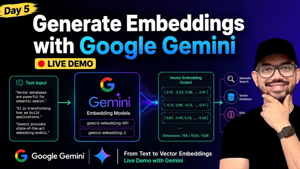 Day 5 - Demo - Generate Vector Embeddings with Gemini