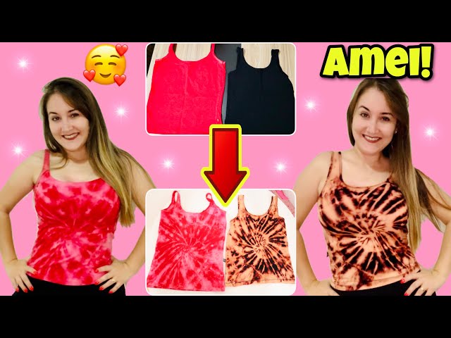 DIY: COMO FAZER CAMISETA TIE DYE COM ÁGUA SANITÁRIA / CÂNDIDA - MUITO FÁCIL 😍 2020 | Bianca Peres